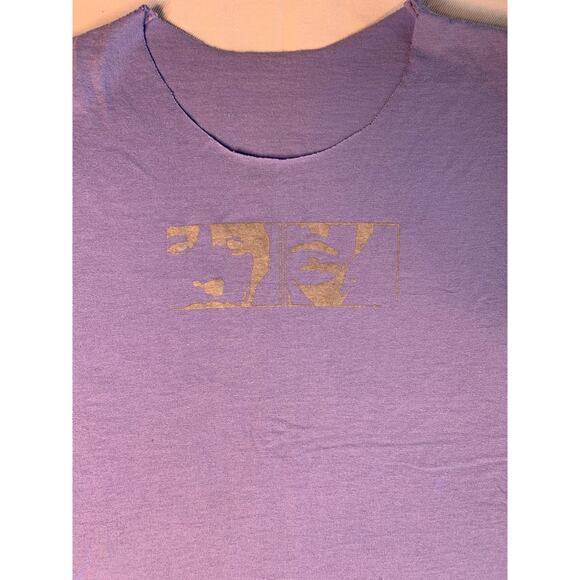 Unisex Periwinkle Blue Silver Graphic Band Tee Tshirt Fits like XS - Picture 2 of 5